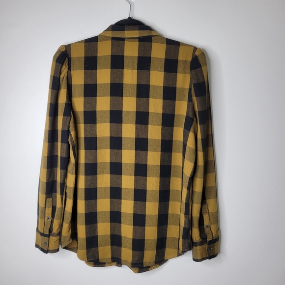 Treasure & Bond Yellow and Black Plaid Button Down Shirt - Picture 6 of 8